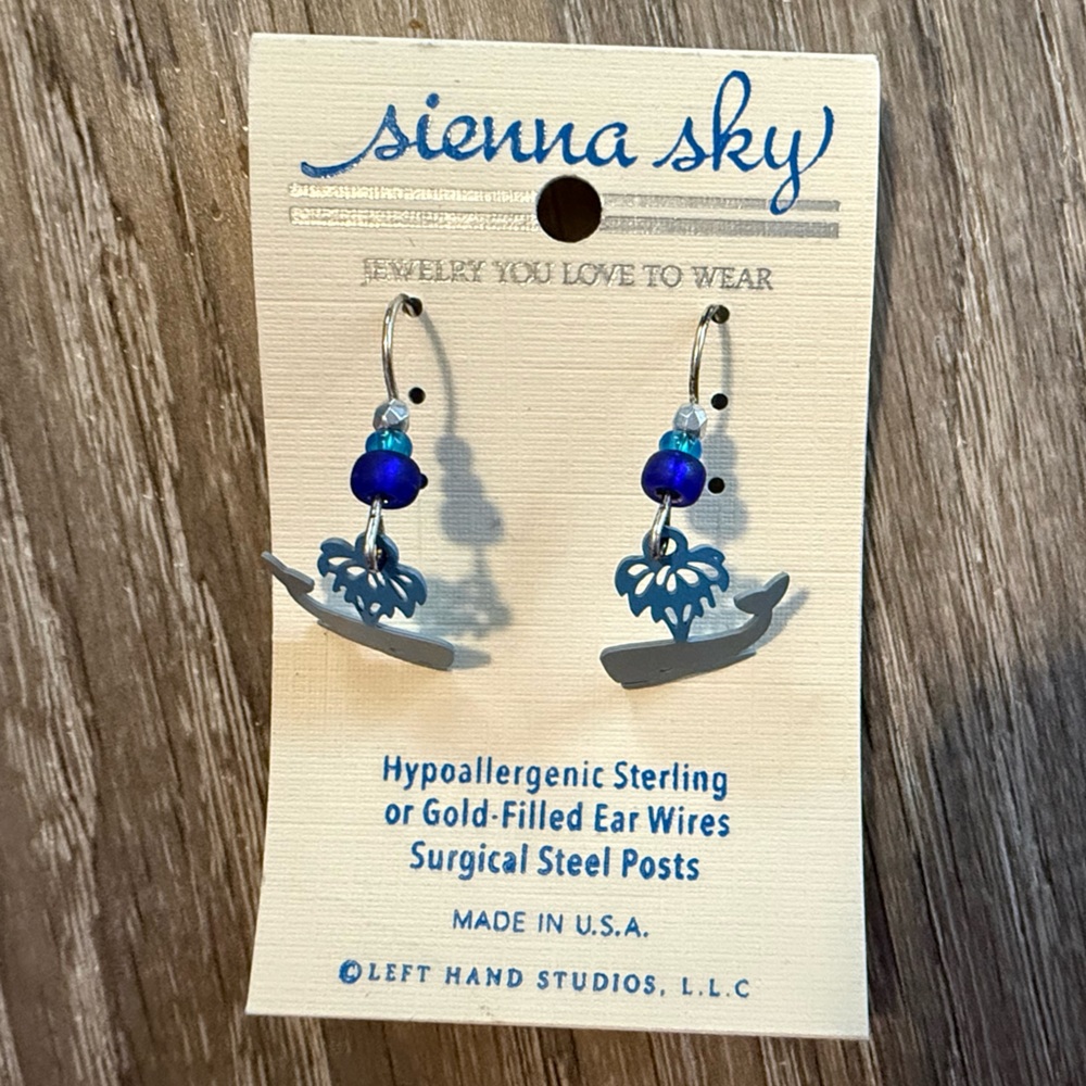Sienna Sky Beaded Whale with Spout Dangle Earrings - Picture 2 of 3
